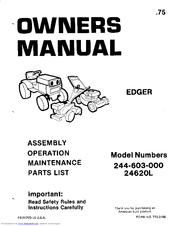 Mtd 244-603-000 Owner's Manual
