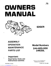 MTD 244-603-000 Owner's Manual
