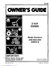 Bolens 248-604-000 Owner's Manual