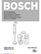 Bosch MSM 5110 UC Use And Care Manual