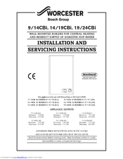 Bosch Worcester 9/14CBI Installation And Servicing Instructions
