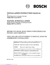 Bosch NKT 92 Installation Instruction