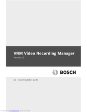 Bosch VRM Quick Installation Manual