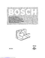 Bosch MAS4200UC Use And Care Manual