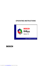 Bosch DiBos 7.0 Operating Instructions Manual