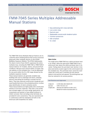 Bosch FMM-7045 Series Product Manual