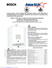 Bosch AquaStar 125B LPS Installation & Operating Instructions Manual