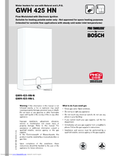 Bosch Water Heater User Manuals Download ManualsLib