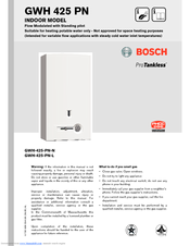 Bosch Model GWH 425 User Manual