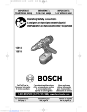 Bosch 15614 Operating/Safety Instructions Manual