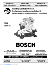Bosch 3924-24 Operating/Safety Instructions Manual