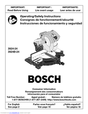 Bosch 3924-24 Operating/Safety Instructions Manual