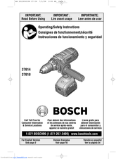 Bosch 37618 Operating/Safety Instructions Manual