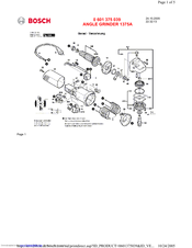 Bosch 1375A Grinder Angle 4 1 2 Small 6 Amp Manuals ManualsLib