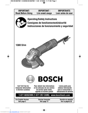 Bosch 1380 SLIM Operating/Safety Instructions Manual
