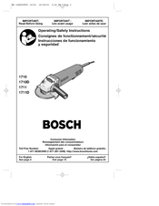 Bosch 1710 Operating/Safety Instructions Manual