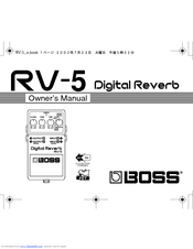 Boss Digital Reverb RV-5 Owner's Manual