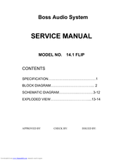 Boss Audio Systems 14.1 FLIP Service Manual