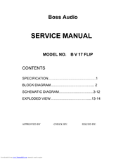 Boss Audio Systems B V 17 FLIP Service Manual