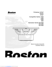 Boston Acoustics Competitor 1500 Installation Manual