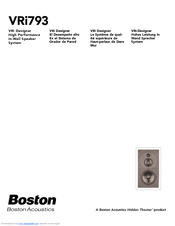 Boston Acoustics VRi793 Manual