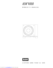 Bowers & Wilkins 4000 Owner's Manual