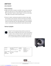 Bowers & Wilkins ASW 3000 Specification Sheet