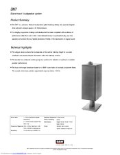 Bowers & Wilkins DM7 Specification Sheet