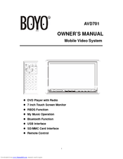 Boyo AVN701D Owner's Manual