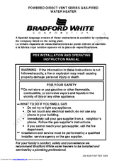 Bradford White Powered Direct Vent Series Installation And Operating Instructions Manual