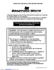 Bradford White TTW Series Install And Operation Instructions