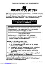 Bradford White THROUGH-THE-WALL GAS WATER HEATER Install And Operation Instructions