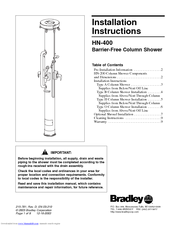 Bradley HN-400 Installation Instructions Manual