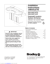 Bradley EXPRESS SS-2/AST/STD Installation Instructions Manual