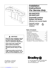 Bradley EXPRESS SS-3/AST/JUV Installation Instructions Manual