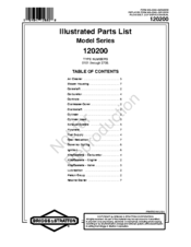 Briggs & Stratton 120200 Series Illustrated Parts List