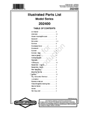 Briggs & Stratton 202400 Series Illustrated Parts List