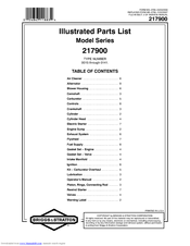 Briggs & Stratton 217900 Series Illustrated Parts List