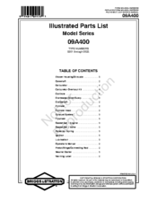 Briggs & Stratton 09A400 Series Illustrated Parts List
