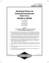 Briggs & Stratton 402400 Series Illustrated Parts List