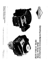 Briggs & Stratton 190700 Series Operating And Maintenance Instructions Manual