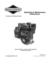Briggs & Stratton 12K300 INTEK series Operating And Maintenance Instructions Manual
