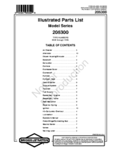 Briggs & Stratton 205300 Series Illustrated Parts List