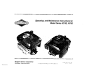 Briggs & Stratton 95700 Series Operating And Maintenance Instructions Manual