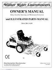Walker Rider Lawnmowers MB (18 HP) Owner's Manual
