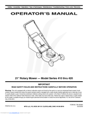 MTD Series 410 thru 420 Operator's Manual