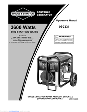 Briggs & Stratton 30231 Operator's Manual
