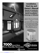 Briggs & Stratton HOME STANDBY GENERATOR 01975-0 Installation And Owner's Manual