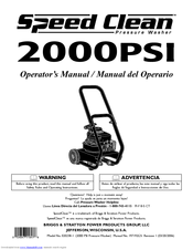 Briggs & Stratton Speed Clean 2000 PSI Operator's Manual