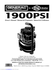 Generac Portable Products 1900PSI Owner's Manual